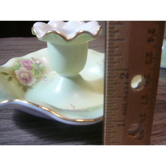 Vintage 1999 Lefton Bone China Handpainted Candle Holder #12378 - Picture 6 of 7